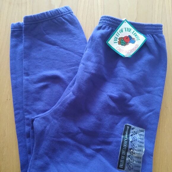 NWT Vintage Fruit of the Loom Sweatpants Joggers Purple - Picture 1 of 6